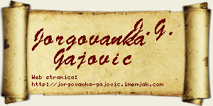 Jorgovanka Gajović vizit kartica